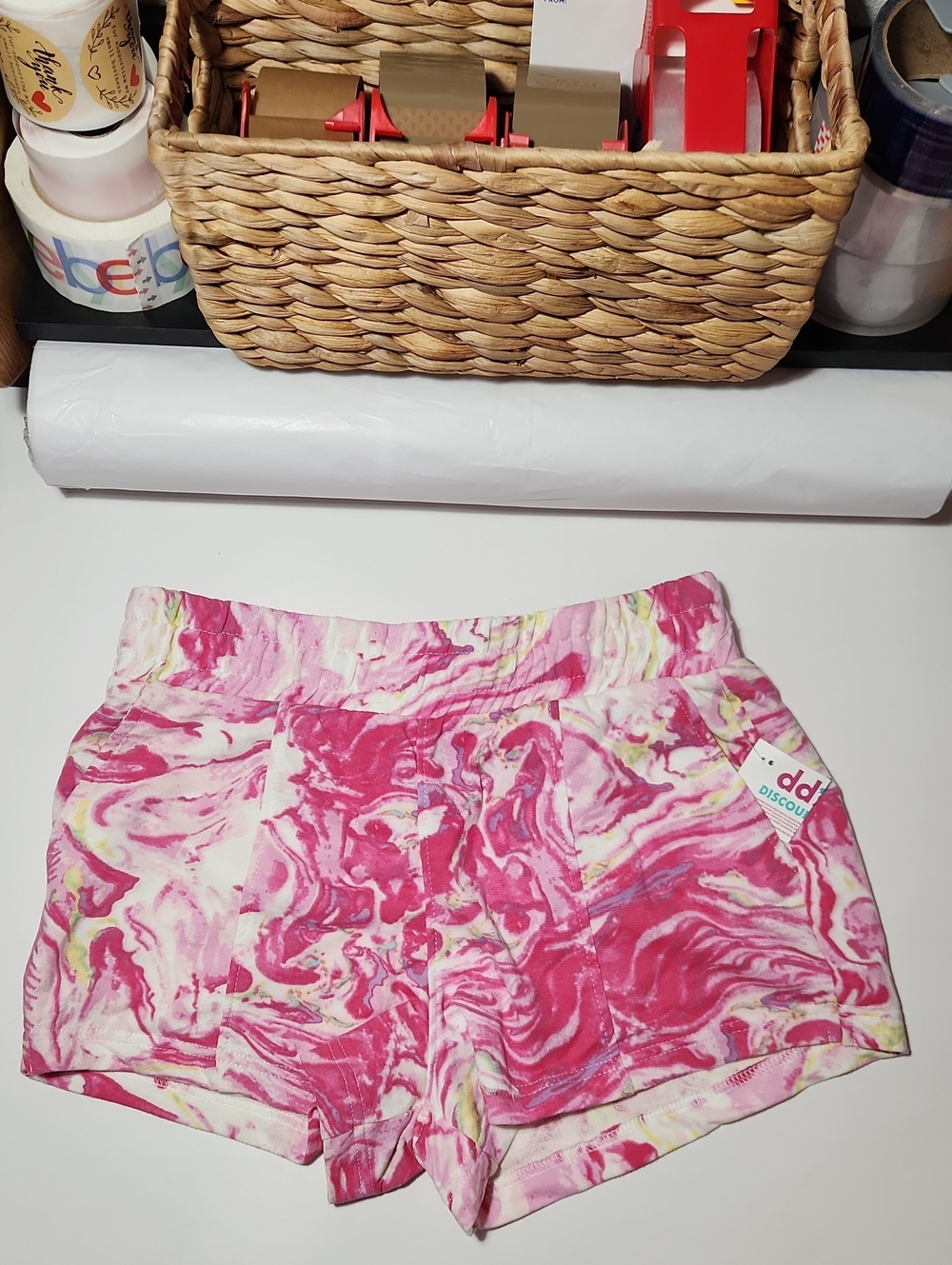 No Boundaries Pink Marble Print Women’s Shorts